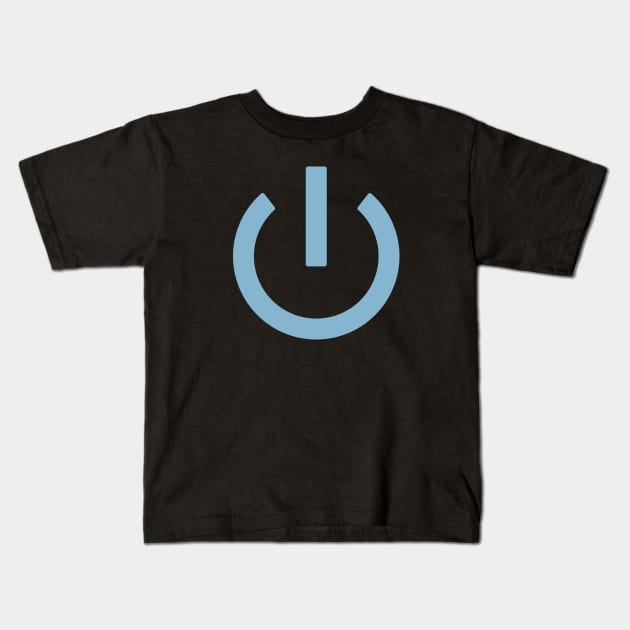Off button - blue Kids T-Shirt by The Nature of Things